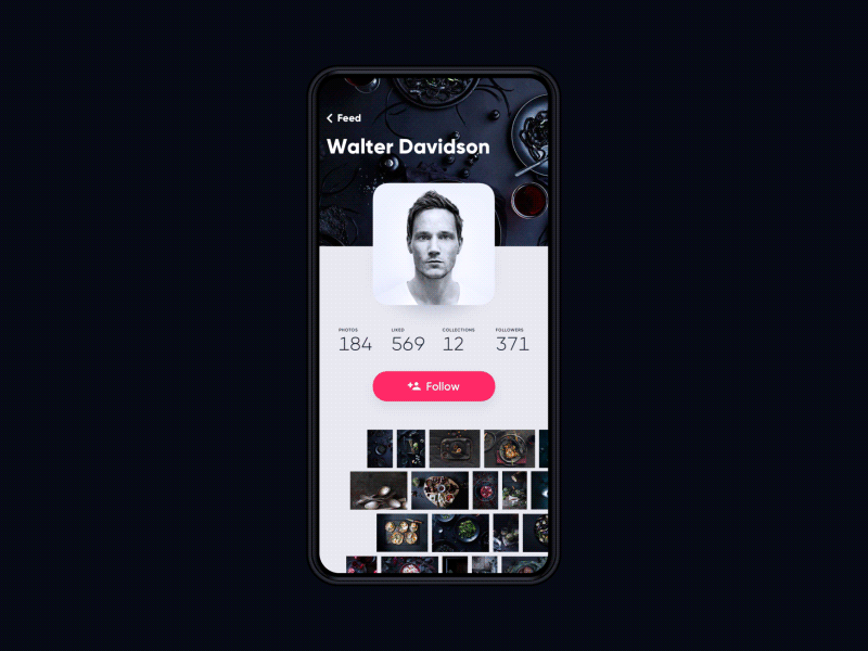 tubik photo app interactions