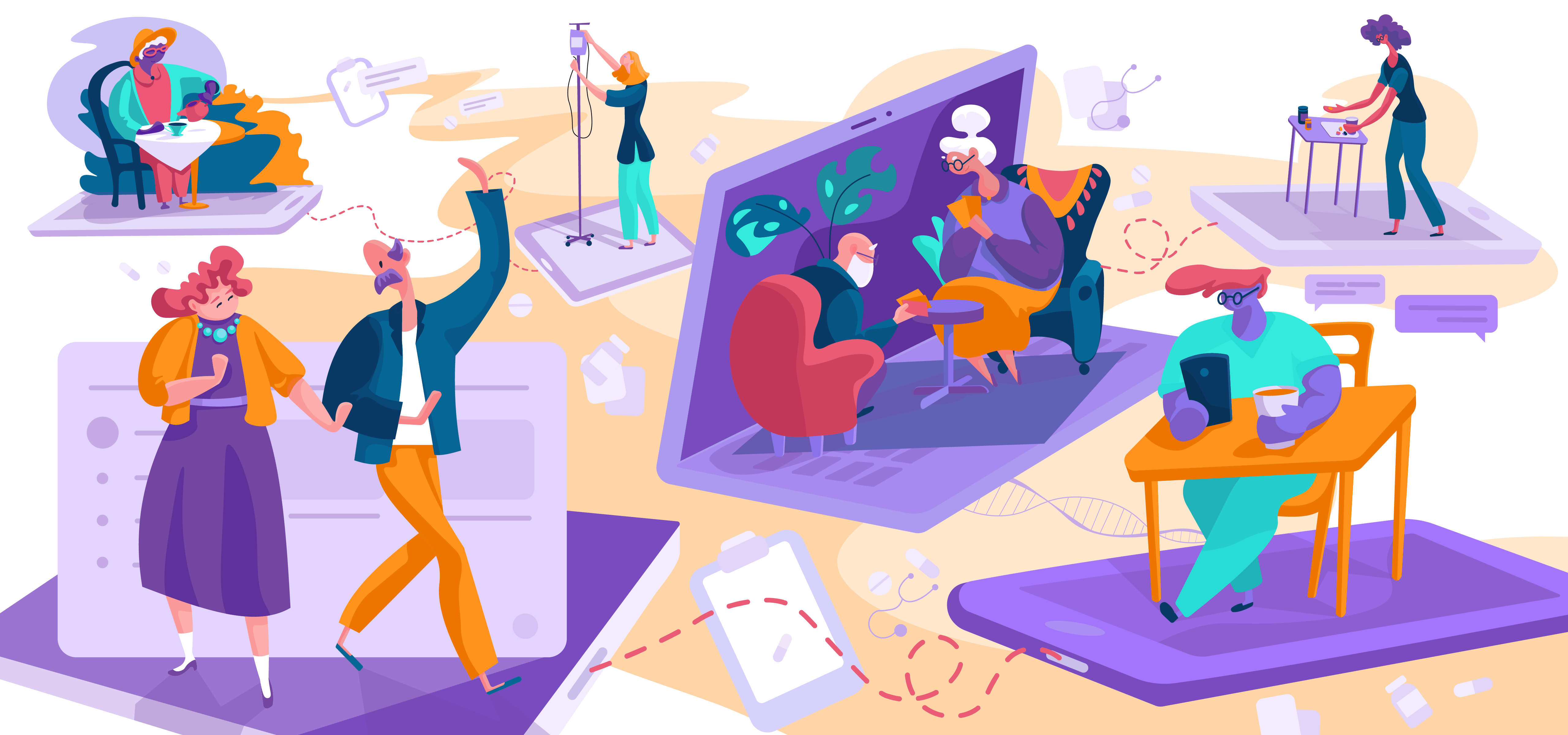 website illustration design warm background