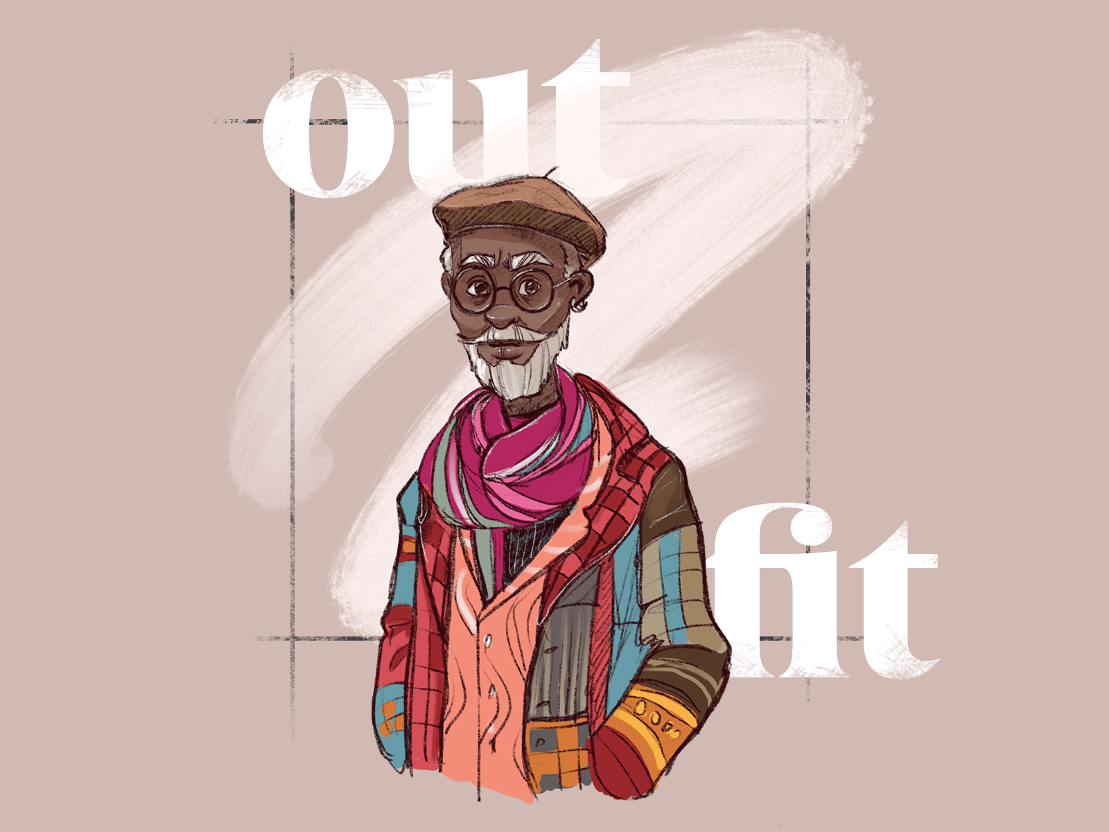 artsy outfit illustration