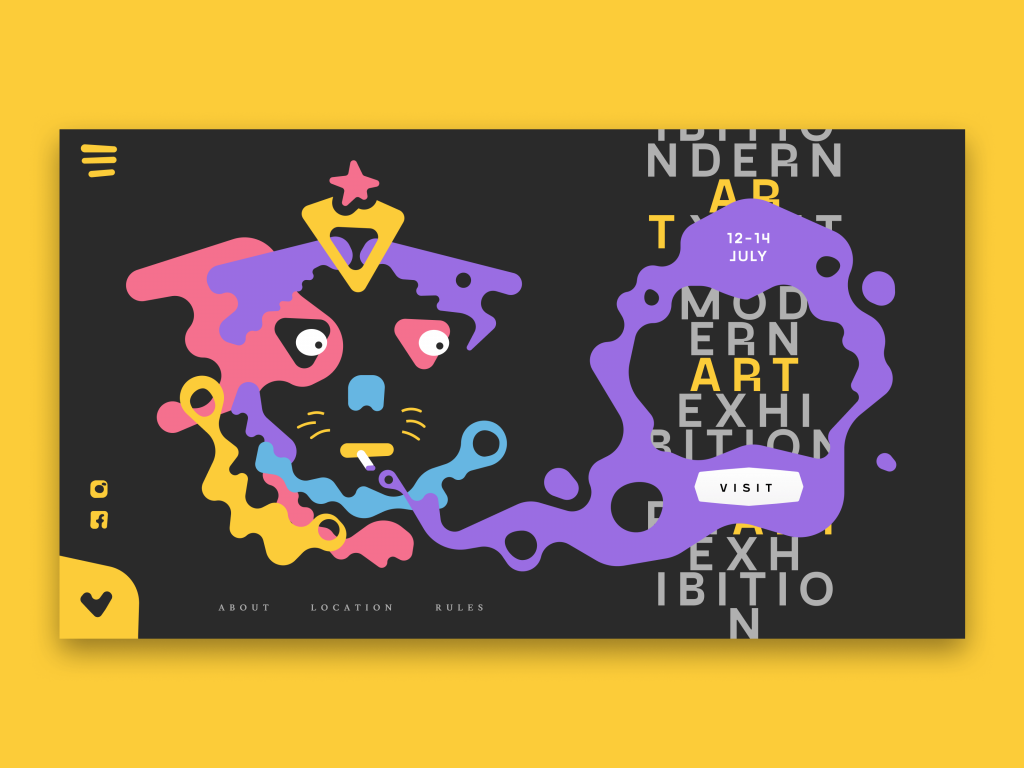art exhibition landing page tubik