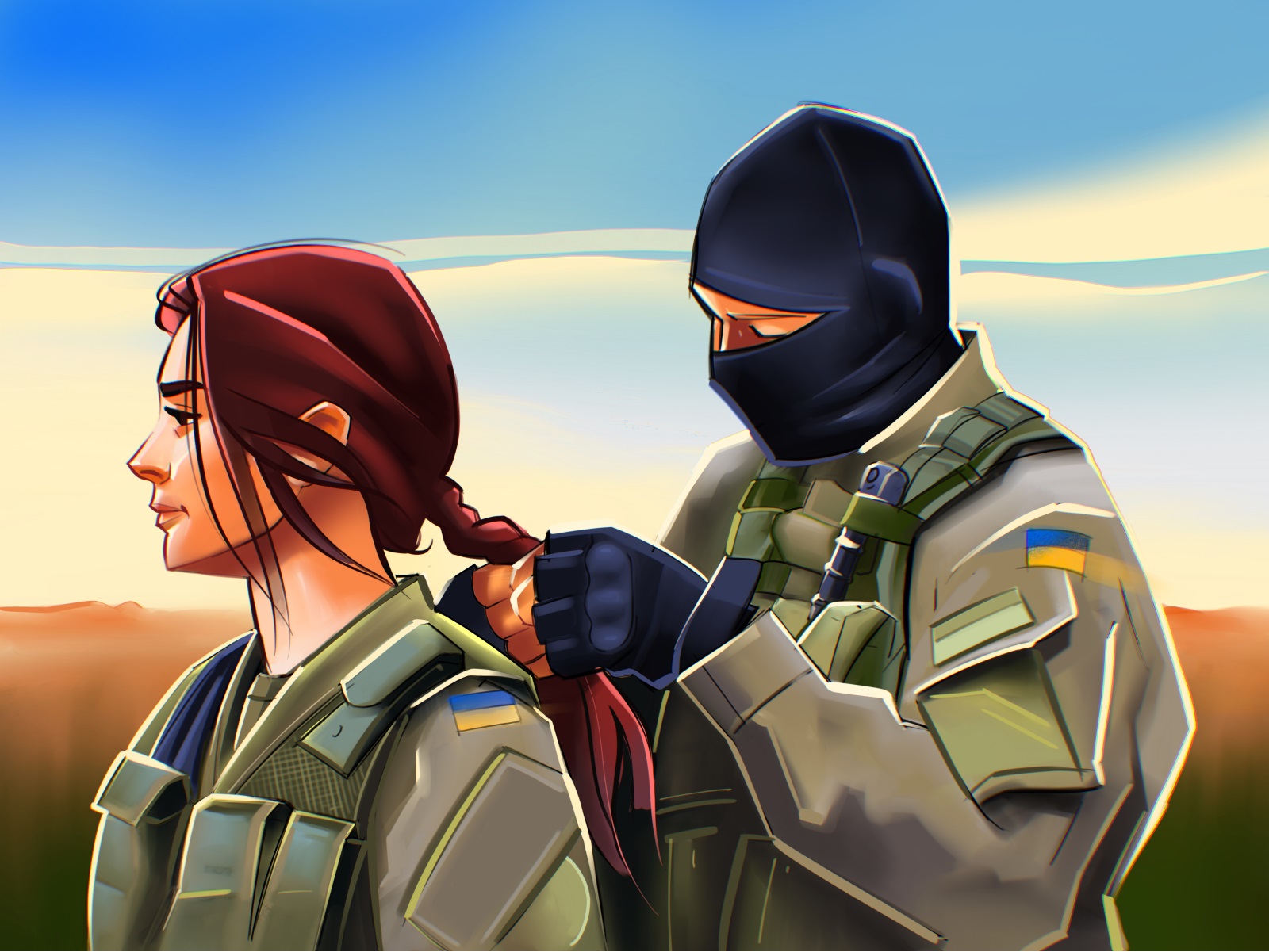 Fighting for Ukraine together tubikarts illustration