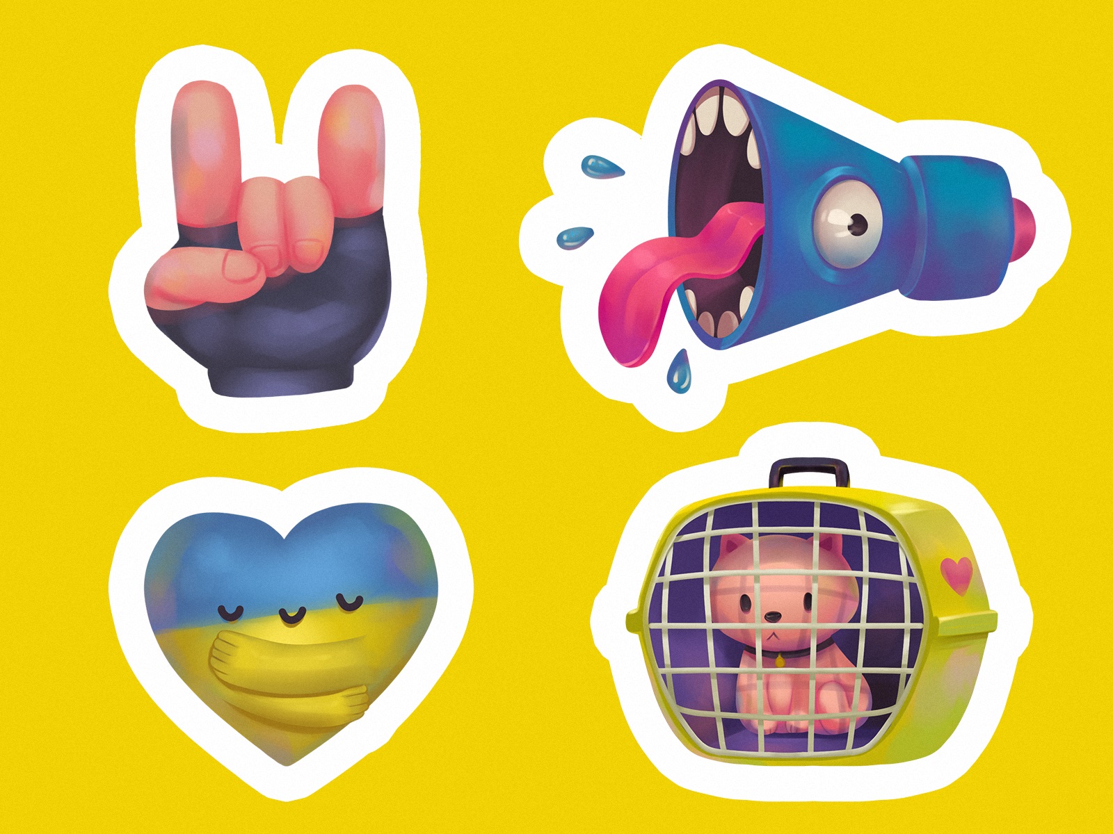 ukrainian power stickers tubikarts illustration